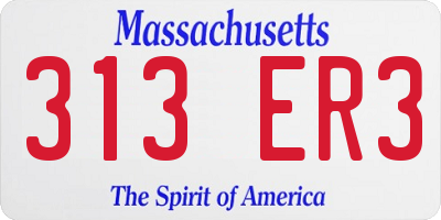 MA license plate 313ER3