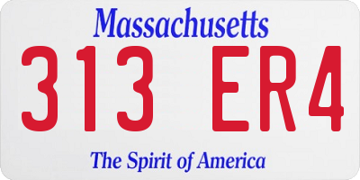 MA license plate 313ER4