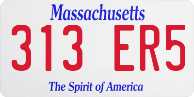 MA license plate 313ER5
