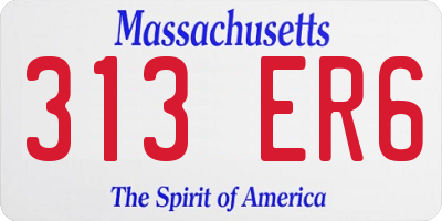 MA license plate 313ER6