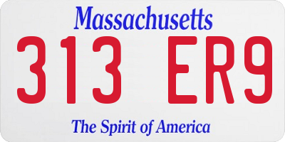 MA license plate 313ER9