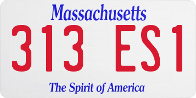 MA license plate 313ES1
