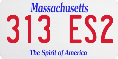 MA license plate 313ES2