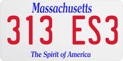MA license plate 313ES3