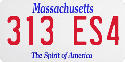 MA license plate 313ES4