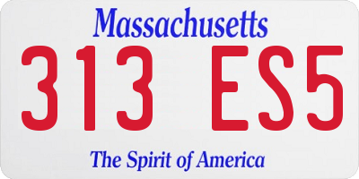 MA license plate 313ES5