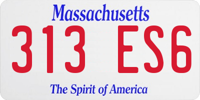 MA license plate 313ES6