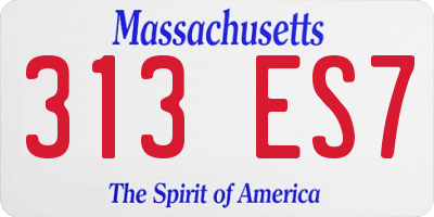 MA license plate 313ES7