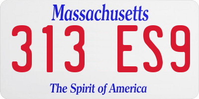 MA license plate 313ES9