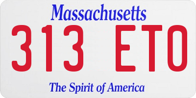 MA license plate 313ET0
