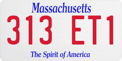 MA license plate 313ET1