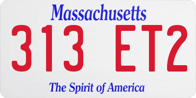 MA license plate 313ET2