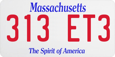 MA license plate 313ET3