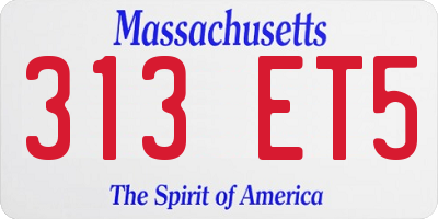 MA license plate 313ET5