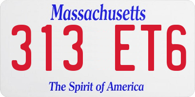 MA license plate 313ET6