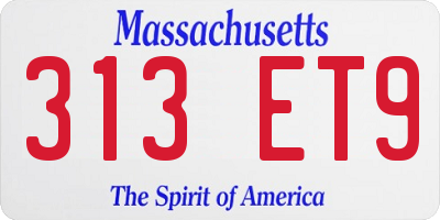 MA license plate 313ET9