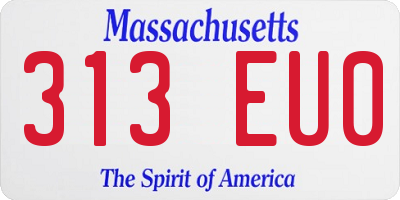 MA license plate 313EU0
