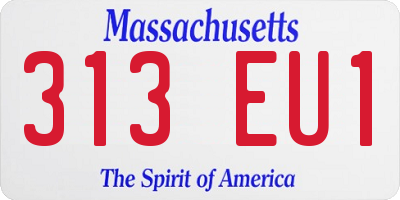 MA license plate 313EU1