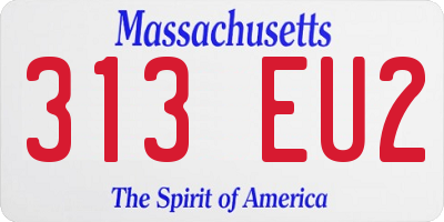 MA license plate 313EU2