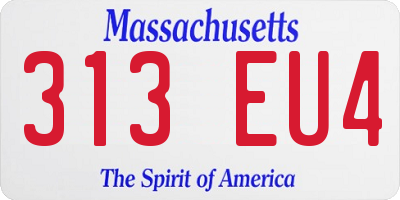 MA license plate 313EU4