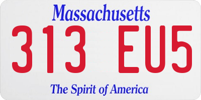 MA license plate 313EU5