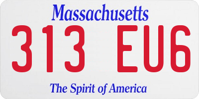 MA license plate 313EU6