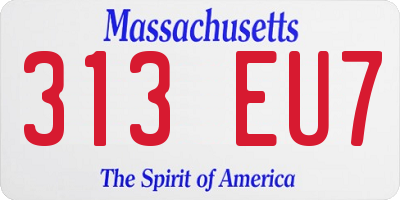 MA license plate 313EU7