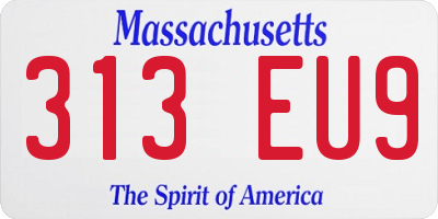 MA license plate 313EU9