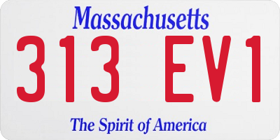 MA license plate 313EV1