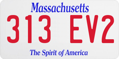 MA license plate 313EV2