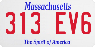 MA license plate 313EV6