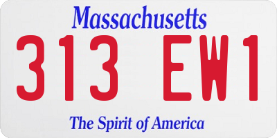 MA license plate 313EW1