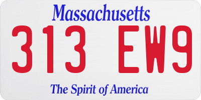 MA license plate 313EW9
