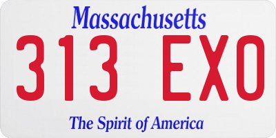 MA license plate 313EX0