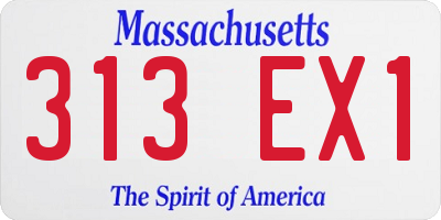 MA license plate 313EX1