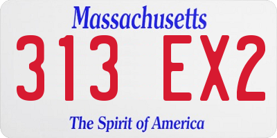 MA license plate 313EX2