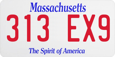 MA license plate 313EX9