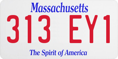 MA license plate 313EY1