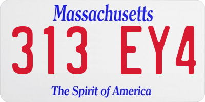 MA license plate 313EY4
