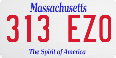 MA license plate 313EZ0