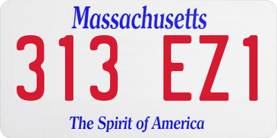 MA license plate 313EZ1