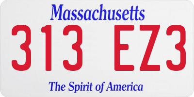 MA license plate 313EZ3