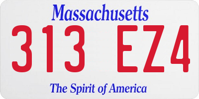 MA license plate 313EZ4