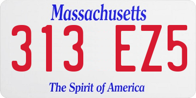 MA license plate 313EZ5