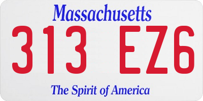 MA license plate 313EZ6