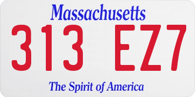 MA license plate 313EZ7