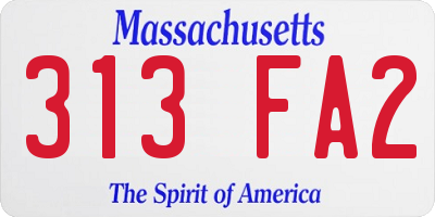 MA license plate 313FA2