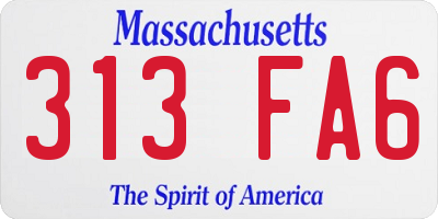 MA license plate 313FA6