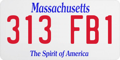 MA license plate 313FB1