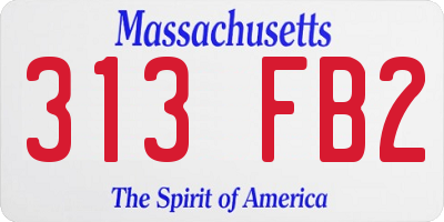 MA license plate 313FB2